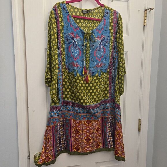 anandas collection Dresses & Skirts - anandas collection Colorful Tunic Dress,Medium